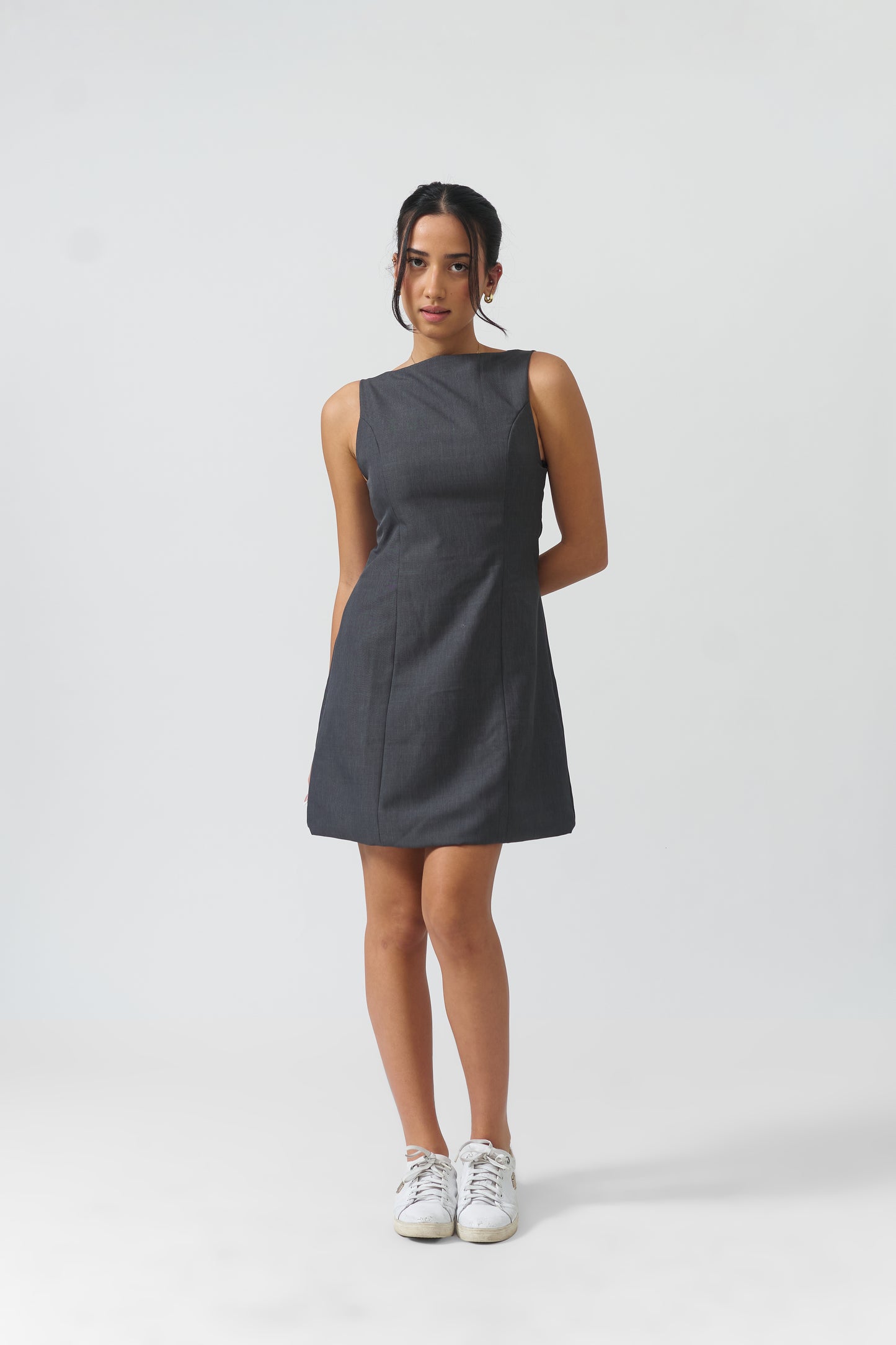 Boat Neck Mini Dress