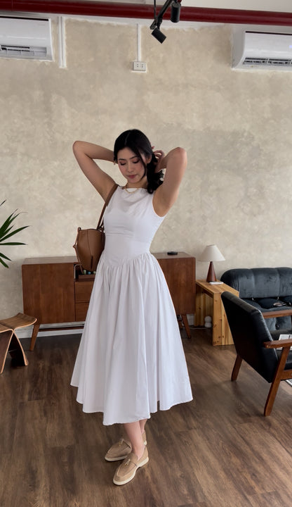 Boat Neck Midi Dress