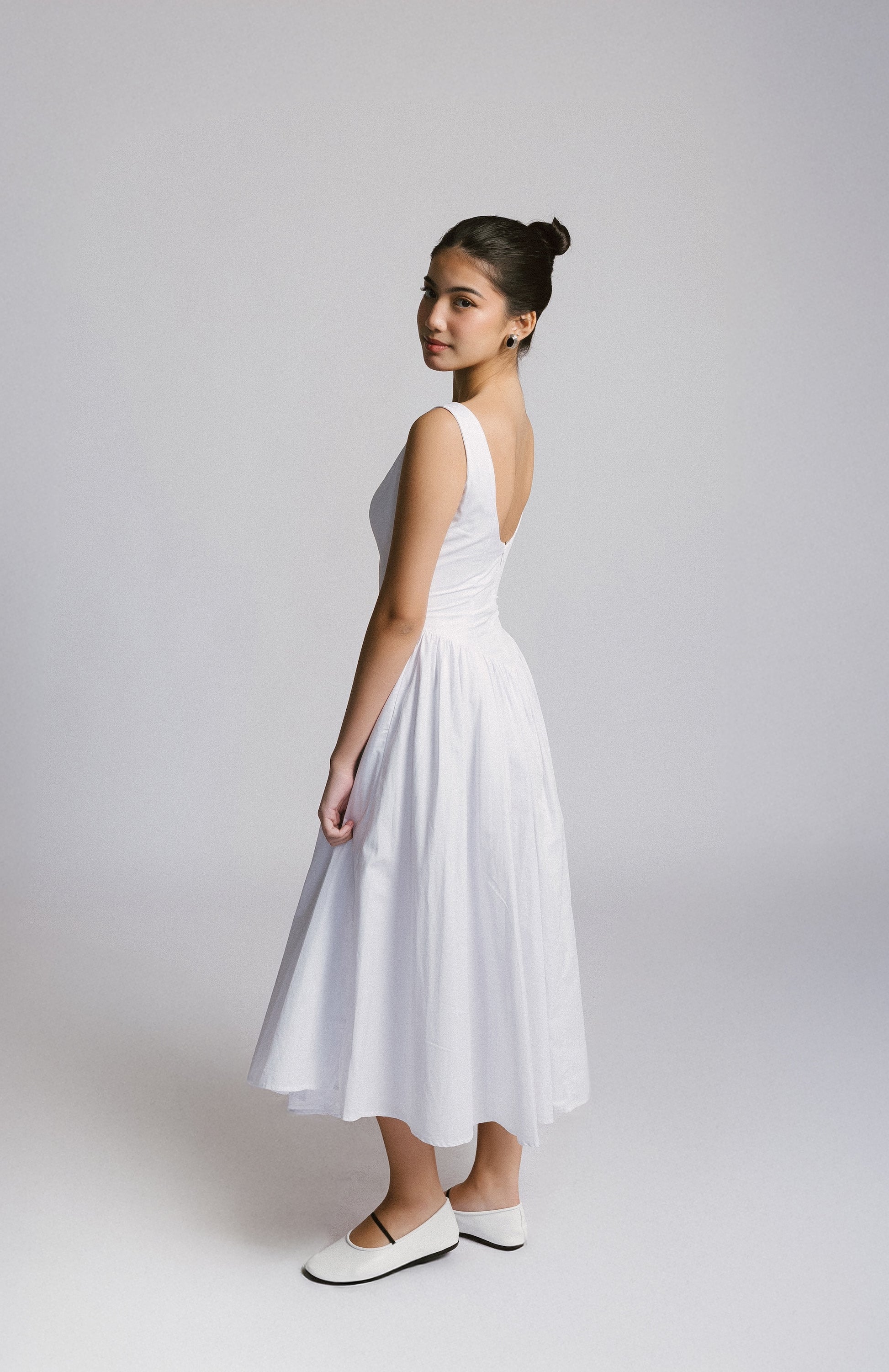 Boat Neck Midi Dress BLANC BASICS Boat Neck Midi Dress BLANC BASICS