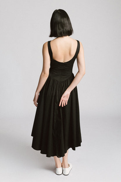 Boat Neck Midi Dress