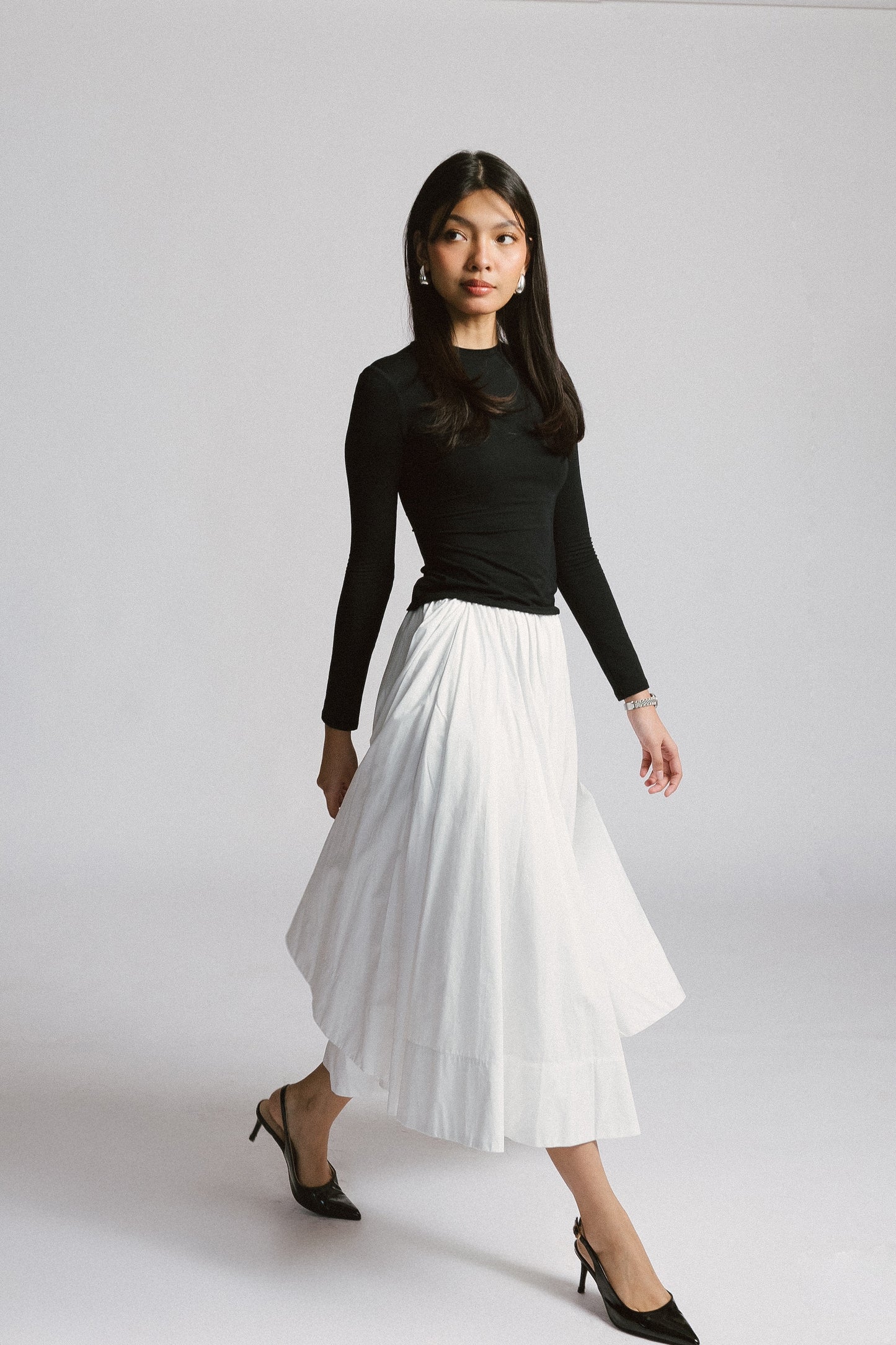 Poplin Midi Skirt
