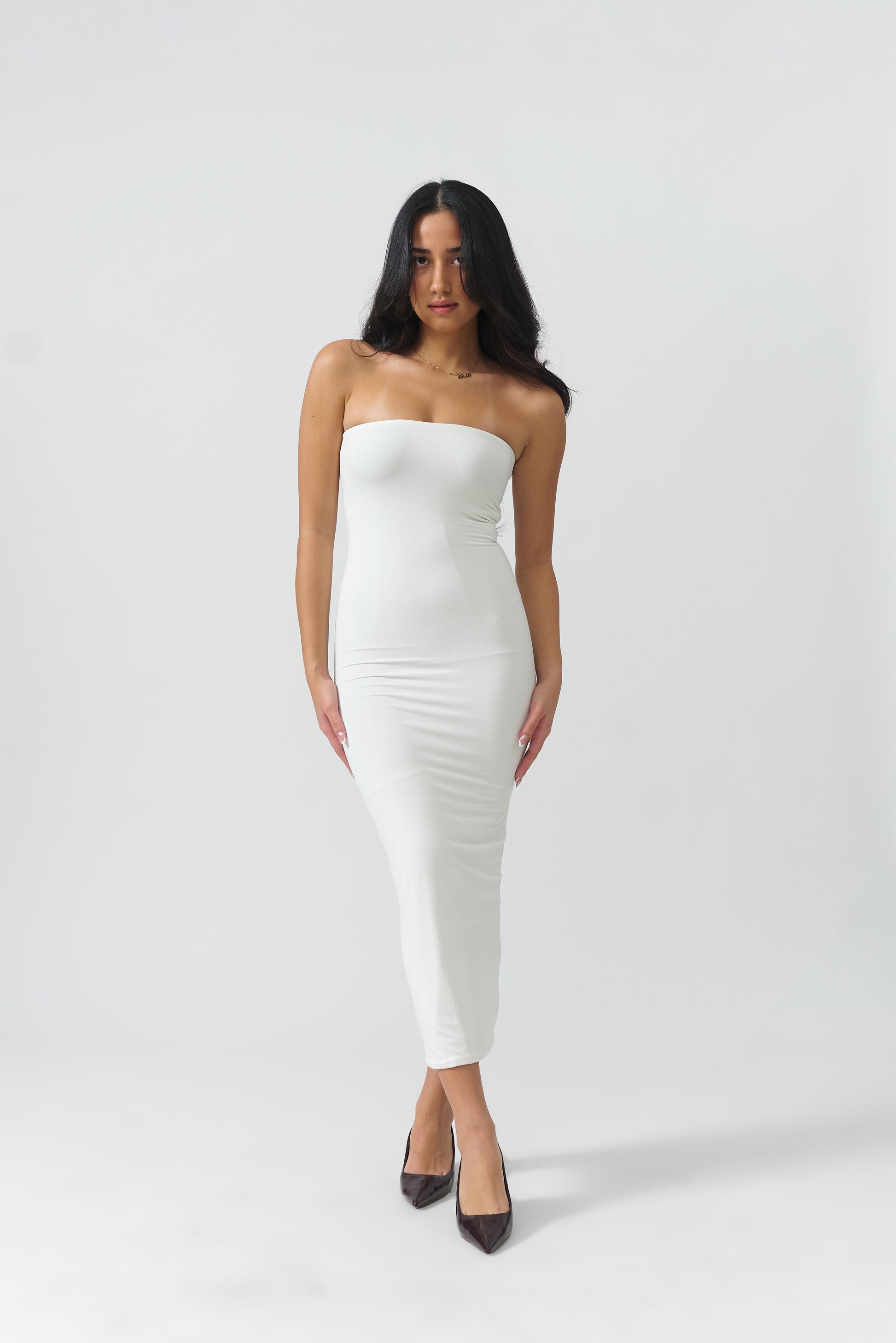 Tube Midi Dress BLANC BASICS Tube Midi Dress BLANC BASICS