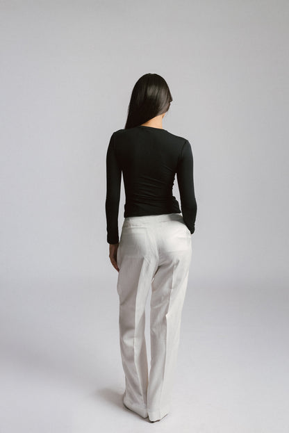 Wide-Leg Tailored Trousers