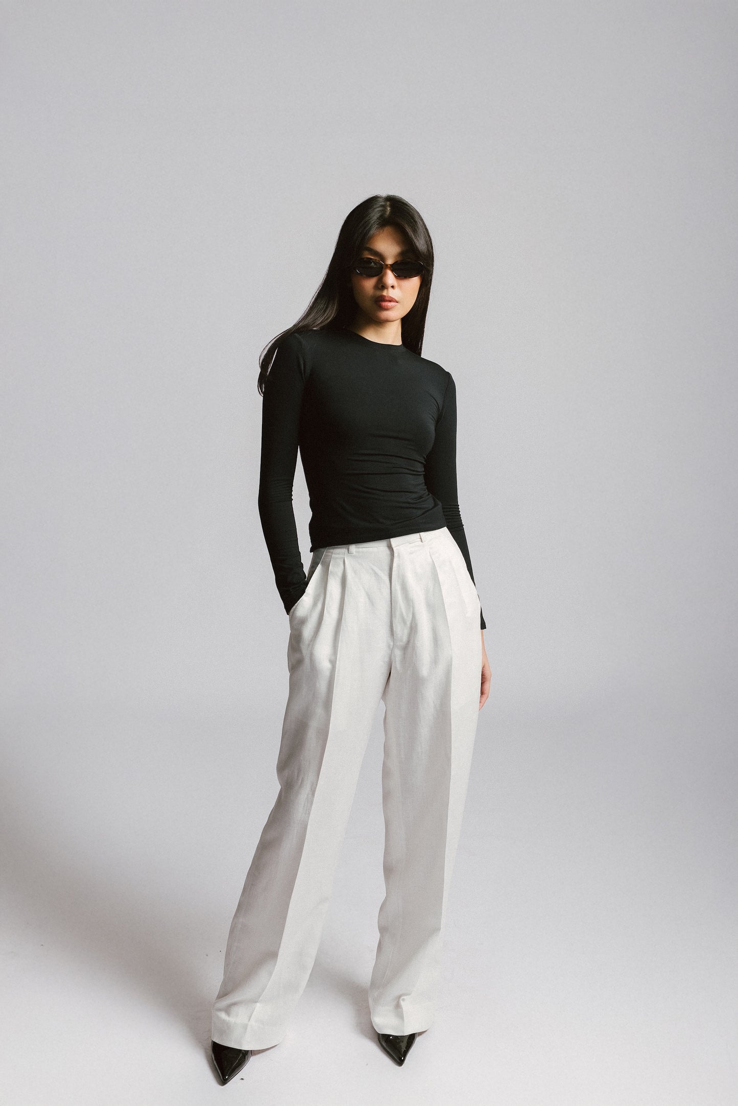 Wide-Leg Tailored Trousers