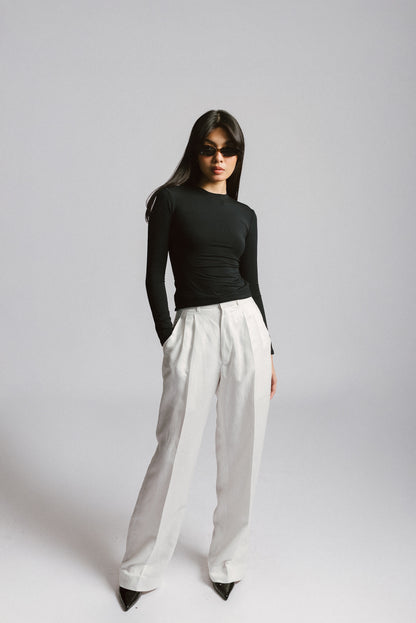 Wide-Leg Tailored Trousers
