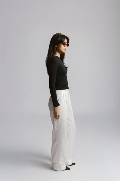 Wide-Leg Tailored Trousers