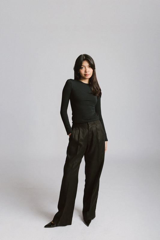Wide-Leg Tailored Trousers