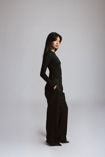 Wide-Leg Tailored Trousers