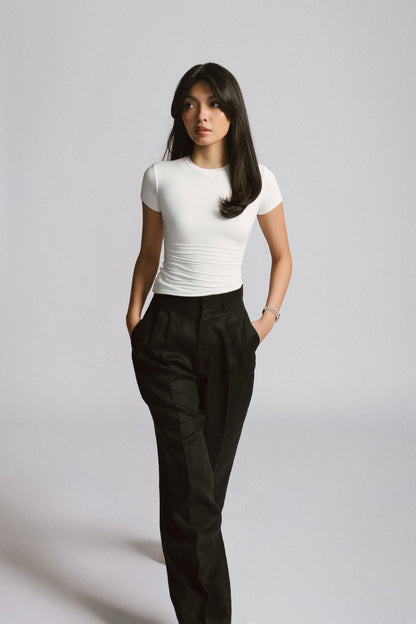 Wide-Leg Tailored Trousers