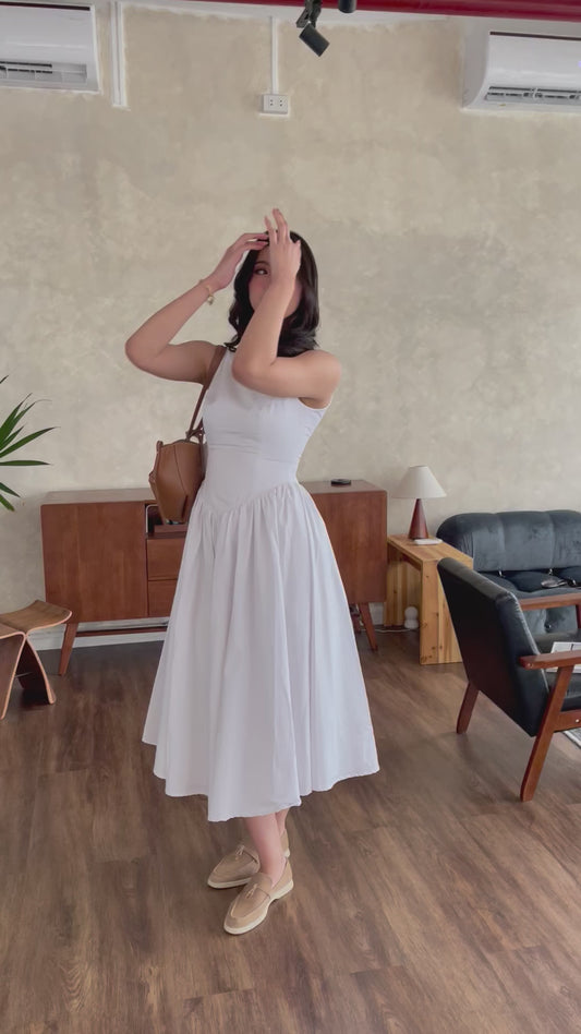 Boat Neck Midi Dress
